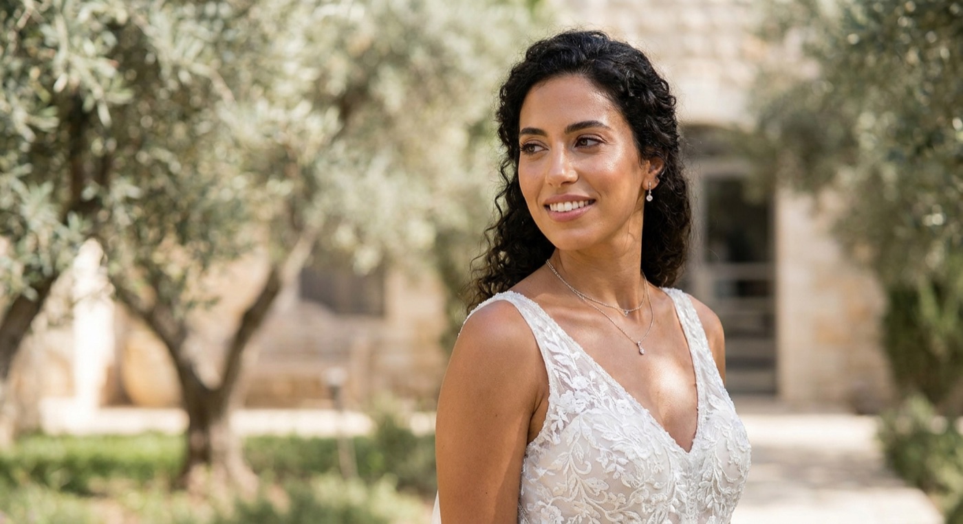 כלה מאופרת ביום החתונה
