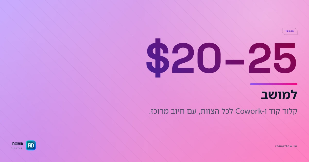 Claude Team — מחיר למושב