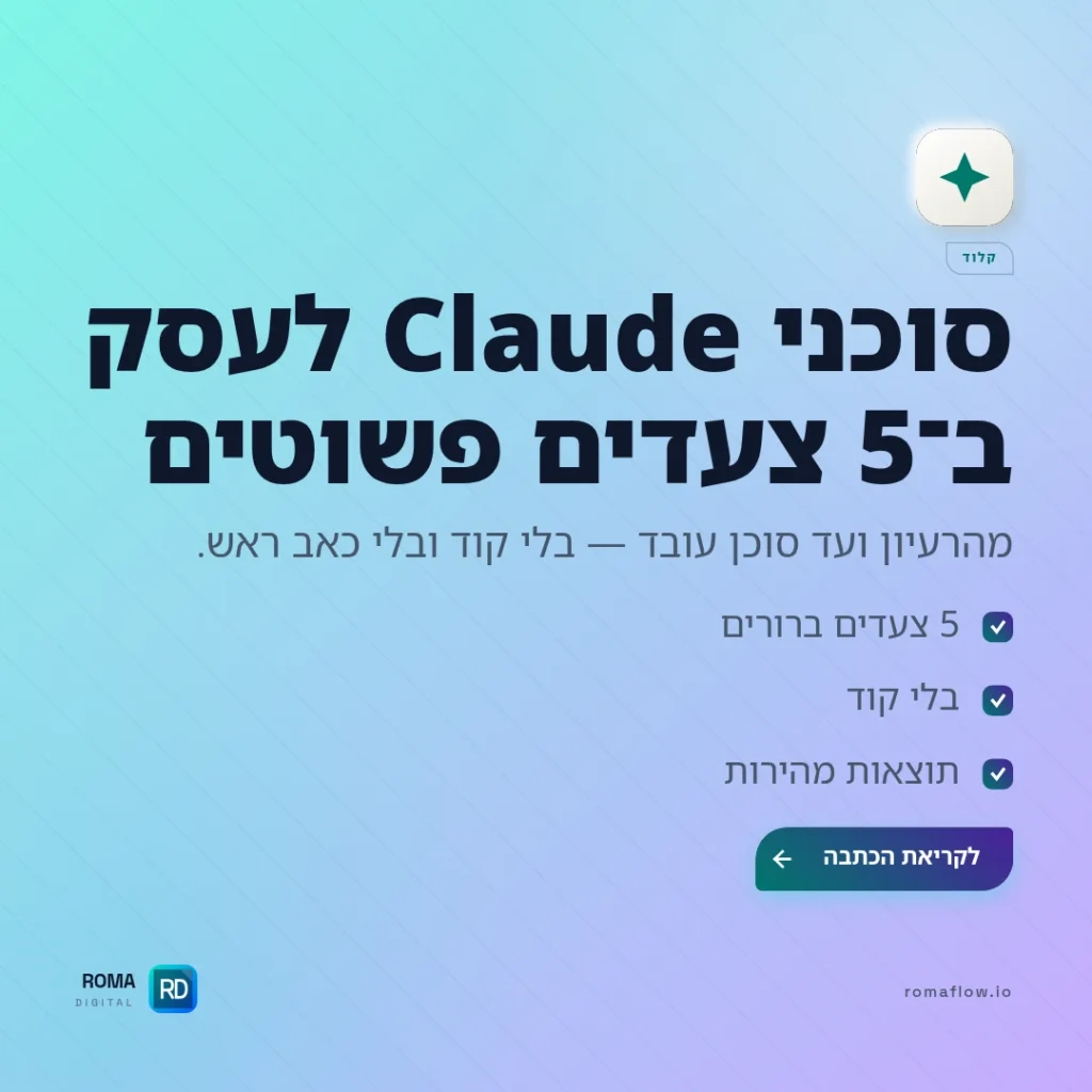 איך מפעילים סוכני Claude לעסק שלכם — 5 צעדים
