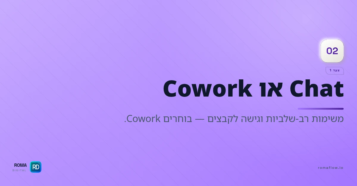 צעד 1 — Chat או Cowork