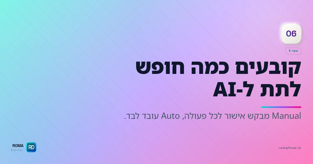 צעד 5 — רמת חופש ל-AI