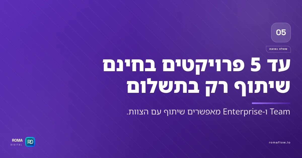 מגבלות Projects בחינם