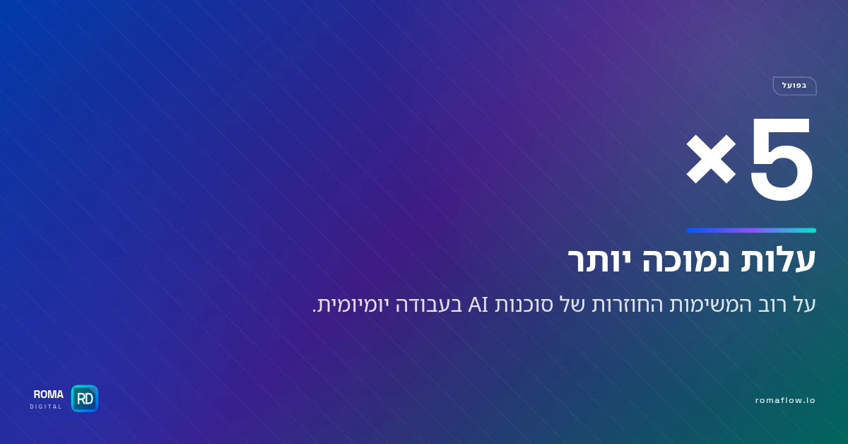 עלות נמוכה פי 5
