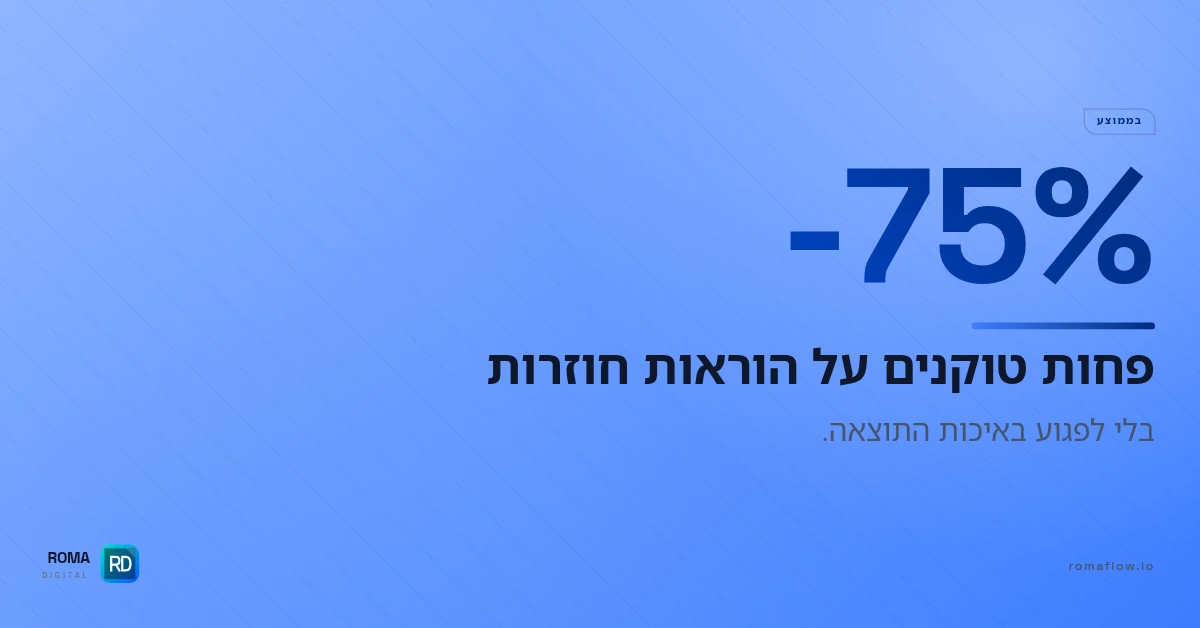 75% פחות טוקנים
