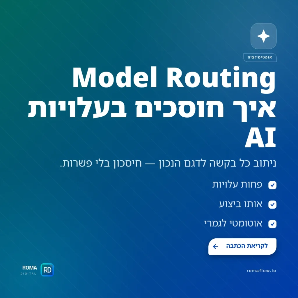 מה זה Model Routing ואיך חוסכים בעלויות AI