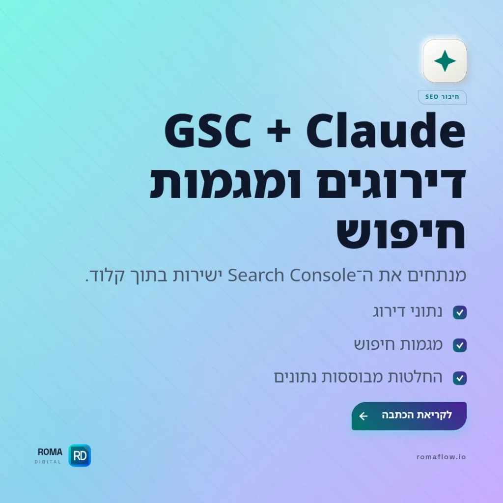GSC Connector — בדיקת דירוגים ומגמות חיפוש ישירות מקלוד